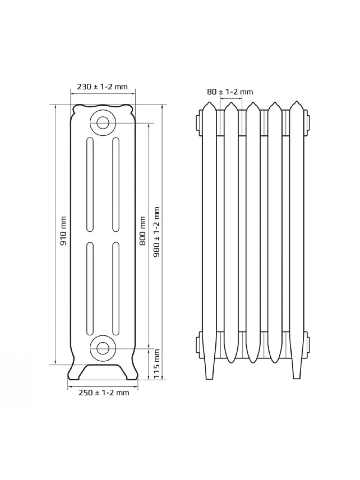 Чугунные радиаторы Radimax Windsbold 600