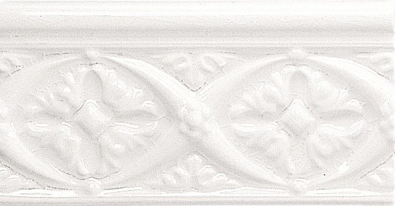 

Керамическая плитка Adex Modernista ADMO4002 Relieve Bizantino C/C Blanco бордюр 7,5x15