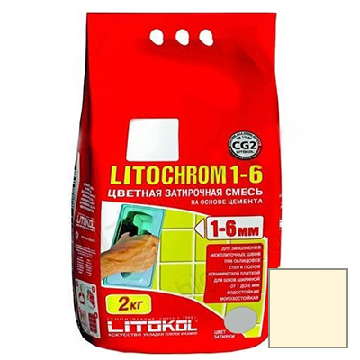 

Затирка Litokol цементная Litochrom 1-6 C.480 Ваниль 2кг