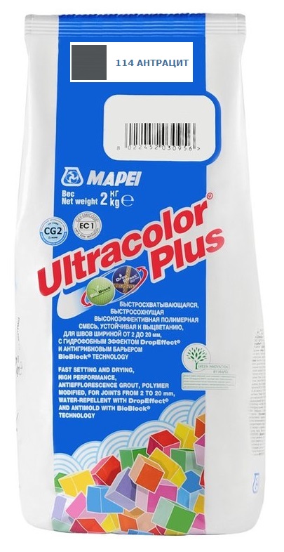 

Затирка Mapei Ultracolor Plus №114 (Антрацит) 2 кг