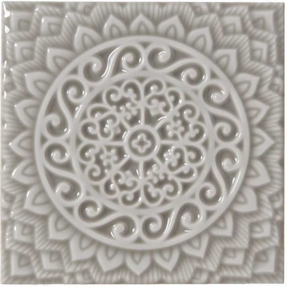 

Керамическая плитка Adex Studio ADST4080 Relieve Mandala Universe Graystone декор 14,8x14,8