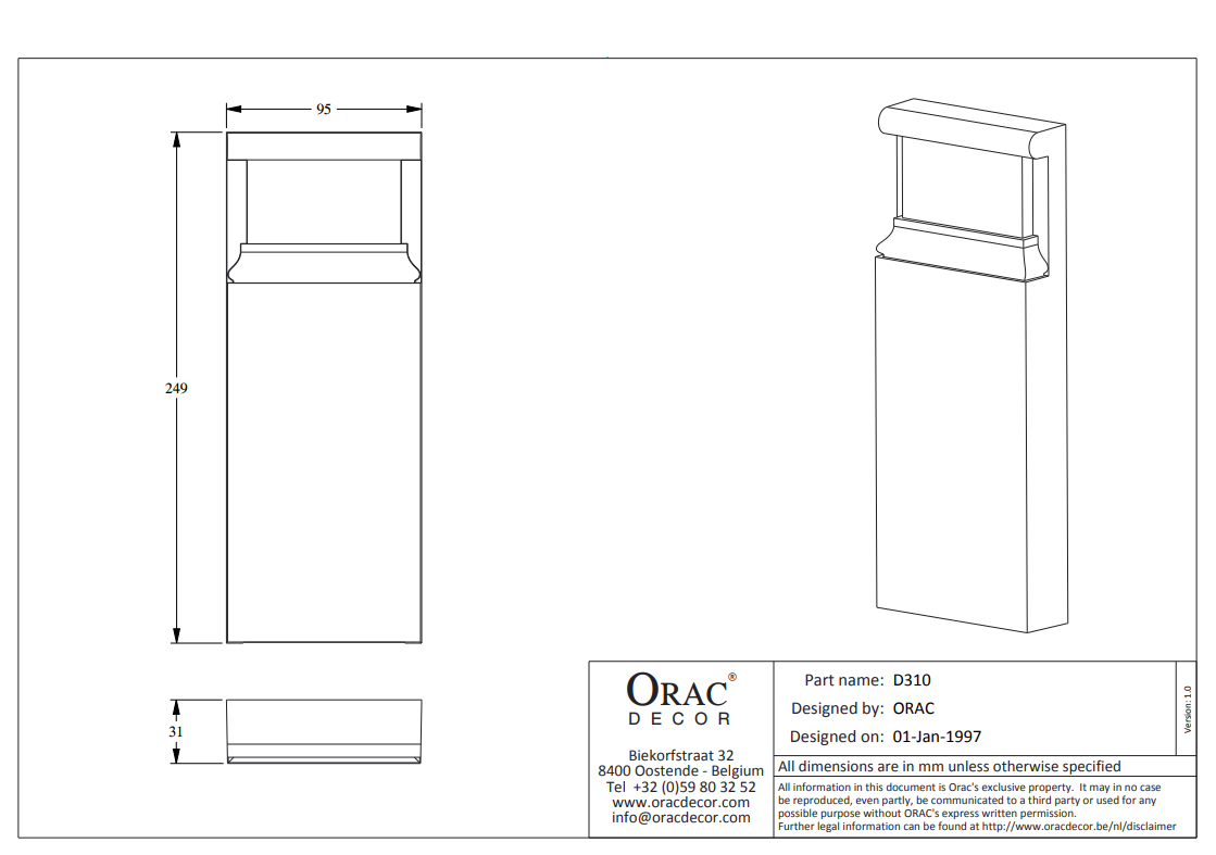 D 310 1. Орак д310. Дверной декор Orac Decor d310. E217h d310. D-310 Herbal Ach подоконники.