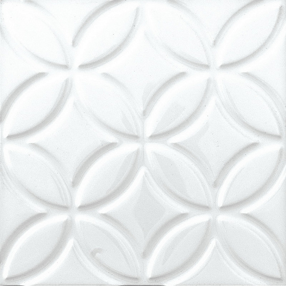 

Керамическая плитка Adex Neri ADNE4125 Relieve Botanical Blanco Z декор 15х15