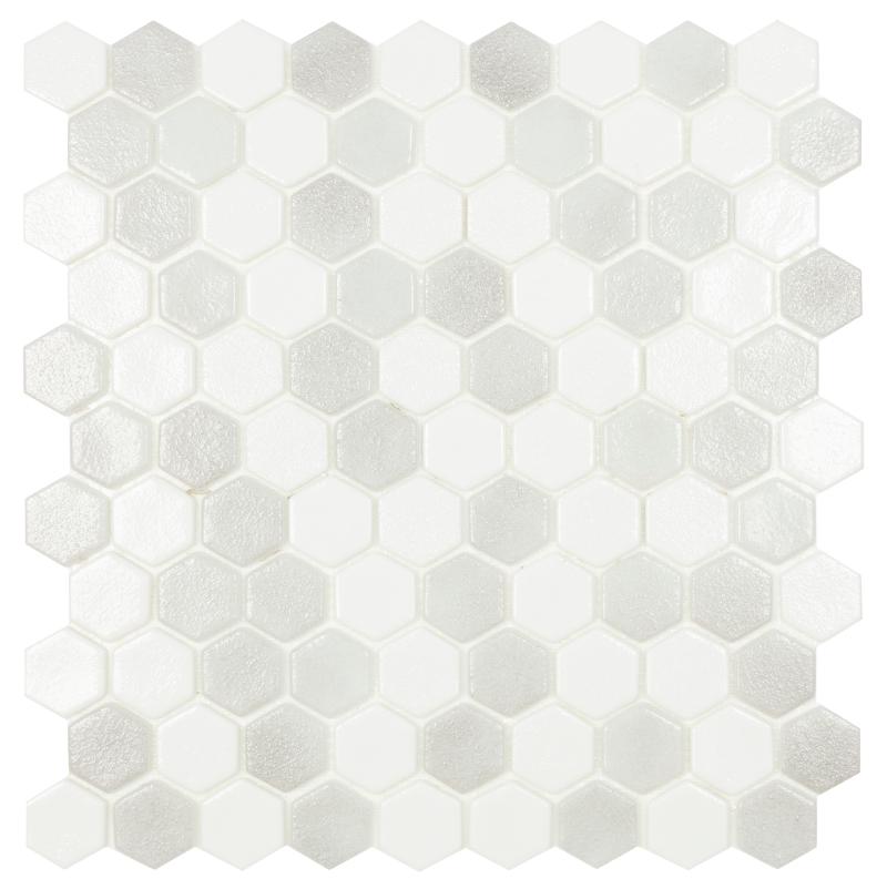 

Мозаика Стеклянная Vidrepur Antislip Hex №100/514 Antid. (на сетке) 30,7x31,7