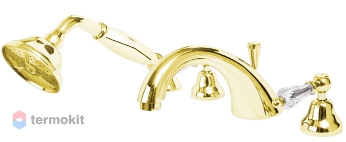 Смеситель для ванны и душа Cezares Diamond золото, ручка Swarovski DIAMOND-BVD-03/24-Sw