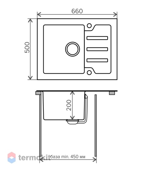 Мойка для кухни tolero ceramic glass tg 500 белый