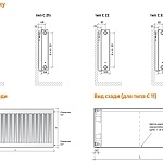 Стальные панельные радиаторы с боковым подключением EVRA Compact тип 21 высота 900