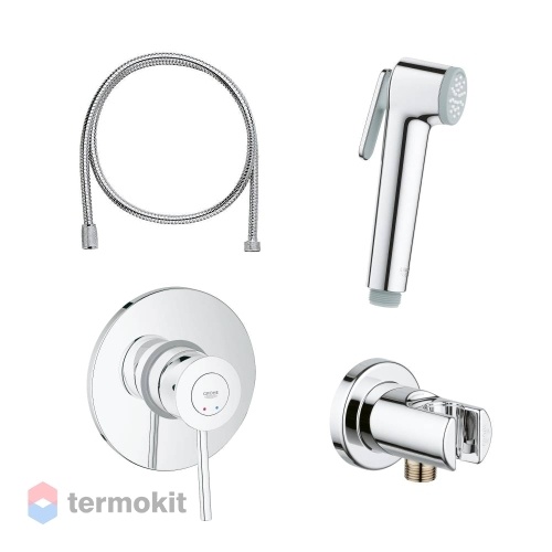 Встраиваемый смеситель с гигиеническим душем Grohe BauClassic хром 124434