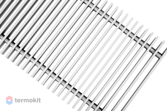 Декоративная решетка Techno 420x900/С Алюминиевая Серебряная