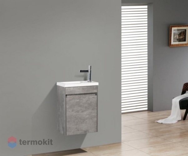 Тумба под раковину BelBagno PIETRA MINI 45 подвесная правая Stucco Cemento PIETRA MINI-460-1A-SO-SCM-R