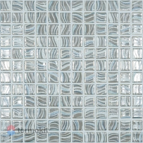 Мозаика Стеклянная Vidrepur Glitter Grey №7804 (на сетке) 31,7x31,7 (25x25)