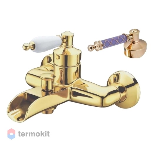 Смеситель для ванны и душа Boheme Vogue Oro золото Murano, фиолетовое 213-MR-V