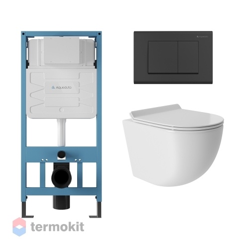 Комплект инсталляции с подвесным унитазом и клавишей Aqueduto TECNICA/QUADRADO/OVO AQDS013T