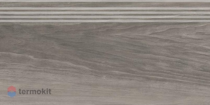 Ступень Kerama Marazzi Слим Вуд SG226400R/GR серый обрезной 30x60