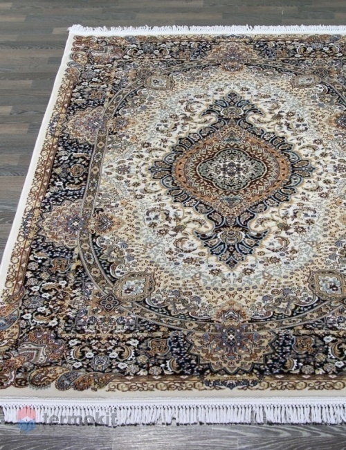 Ковёр Merinos Shahreza 200x400 прямоугольный кремовый/тёмно-синий d414