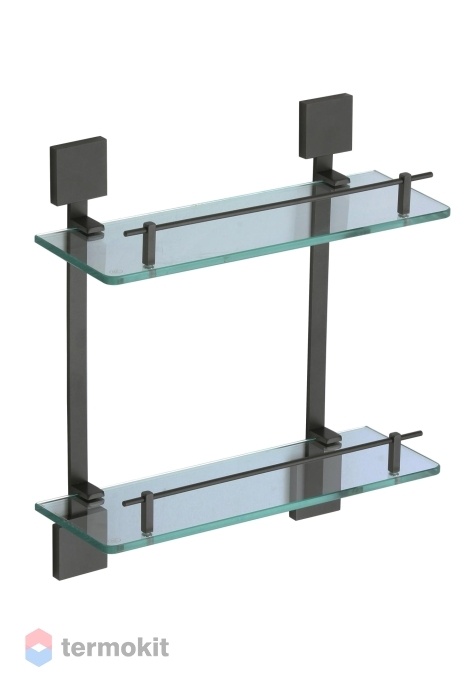 Полка двойная стеклянная Savol 40 черный S-06522H