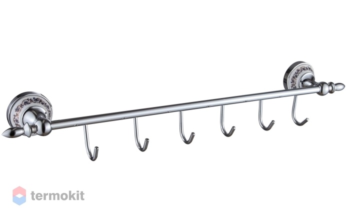 6 крючков на планке Savol хром S-06876A