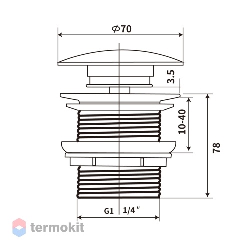 Донный клапан Vincea капучино матовый DBS0-216MC