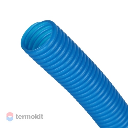 Труба STOUT гофрированная ПНД, цвет синий, наружным диаметром 23 мм для труб диаметром 16 мм отрезок \ 001м \