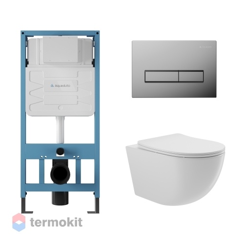 Комплект инсталляции с подвесным унитазом и клавишей Aqueduto TECNICA/RETANGULO/OVO AQDS027