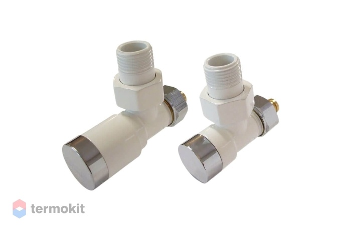 Schlosser Комплект клапанов ручной регулировки Элегант белый-хром, для меди GZ 1/2х15х1, угловой