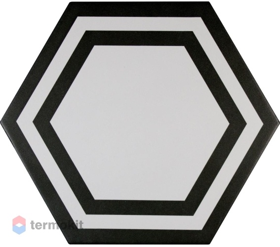 Керамогранит Adex Pavimento ADPV9020 Hexagono Deco Black 20х23