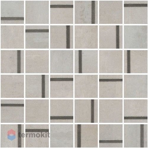 Керамическая плитка Kerama Marazzi Гварди MM13130 Декор 1 мозаичный серый светлый матовый обрезной 30x30x0,9