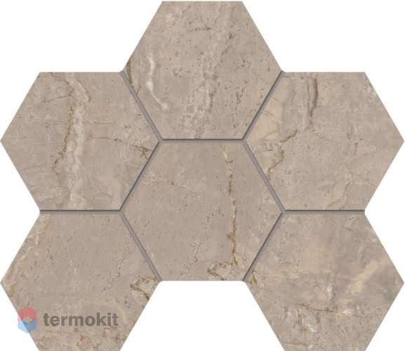 Керамогранит Эстима Bernini BR02 Hexagon мозаика 25x28,5 Полир.