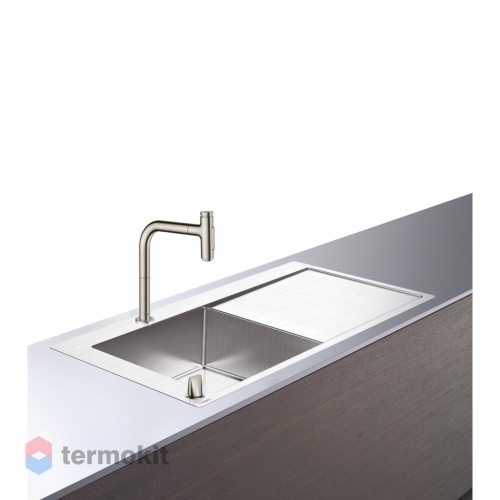 Мойка для кухни Hansgrohe C71 со смесителем под сталь 43230800