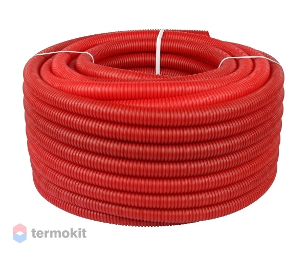 Труба STOUT гофрированная ПНД, цвет красный, наружным диаметром 28 мм для труб диаметром 20 мм бухта \ 050м \