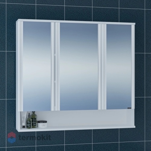 Зеркальный шкаф СанТа Вегас 100 подвесной белый глянец 700182