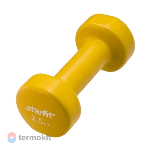 Гантель виниловая Starfit DB-101 2,5 кг, желтая 1 шт