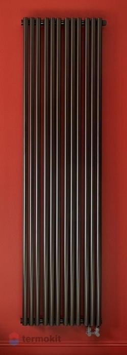 Стальной трубчатый радиатор Empatiko Takt LR2-232-1750/12 секции с нижним подключением цвет Coal Black