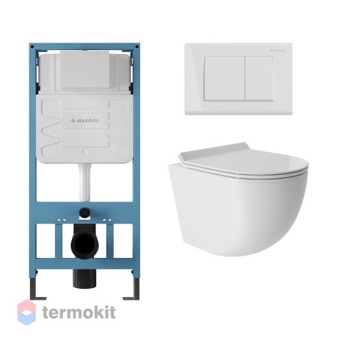 Комплект инсталляции с подвесным унитазом и клавишей Aqueduto TECNICA/QUADRADO/OVO AQDS010T