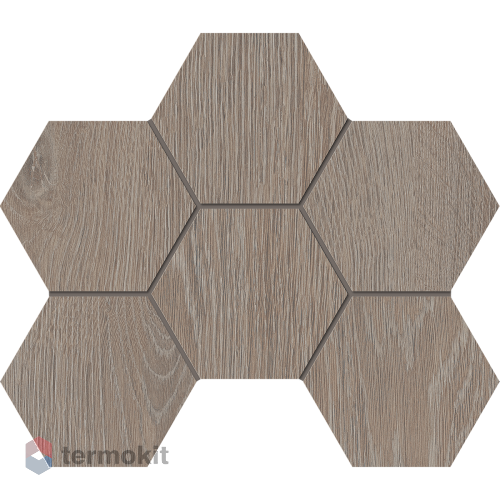 Керамогранит Эстима Kraft Wood KW02 Hexagon мозаика 25x28,5 непол.