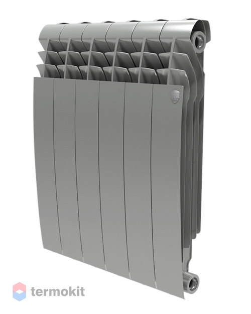 БиМеталлический радиатор Royal Thermo Biliner Silver Satin 350 \ 12 секций \ с боковым подключением