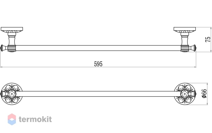 Полотенцедержатель Savol золото S-005824B