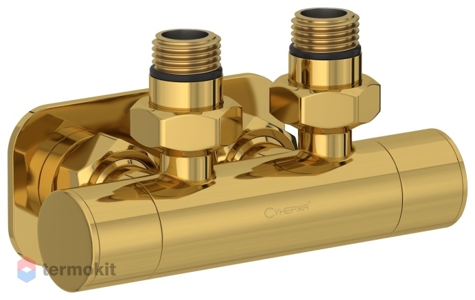 Вентиль угловой Сунержа EU50 скрытый-скрытый 2х1/2" золото