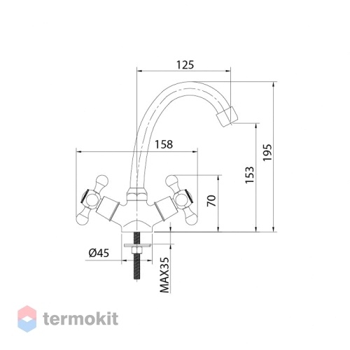 Смеситель для кухни milardo duplex dupsb1m09