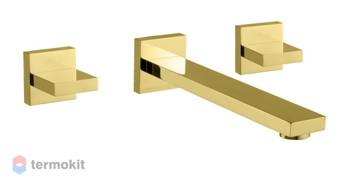 Встраиваемый смеситель для раковины CEZARES UNIKA на три отверстия золото UNIKA-BLI3-03/24