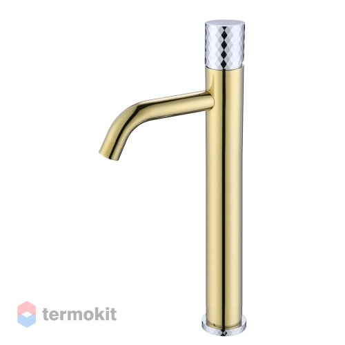 Смеситель для раковины Boheme Stick GOLD DIAMOND золото/хром 122-GCR