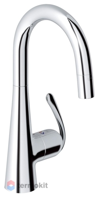 Смеситель для кухни Grohe Zedra с выдвижным С-изливом/лейкой 32296000