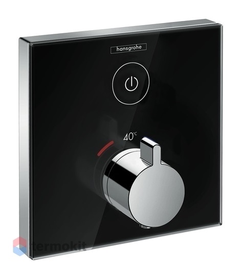 Встраиваемый термостат для душа Hansgrohe ShowerSelect для одного потребителя черный/хром 15737600