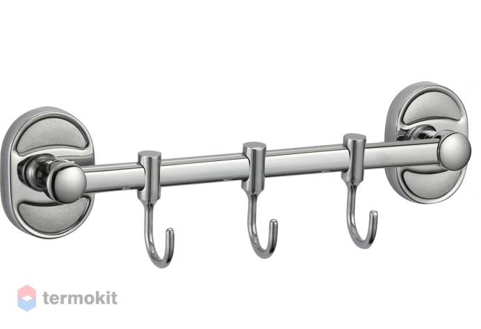 3 крючка на планке Savol хром S-008203