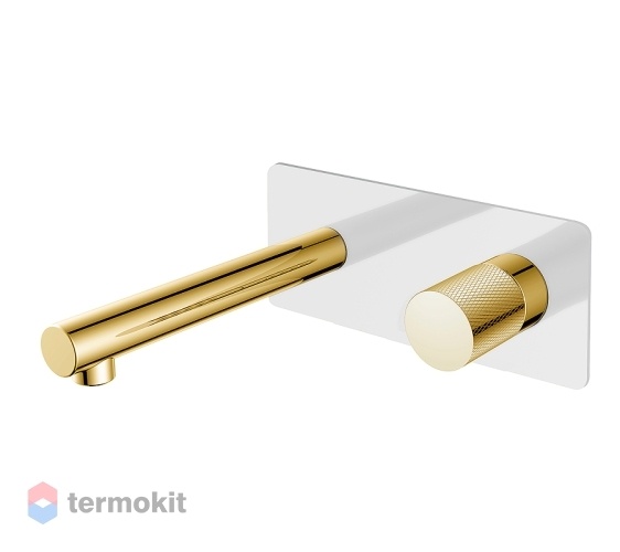 Встраиваемый смеситель для раковины Boheme Stick white touch gold 125-WG.2