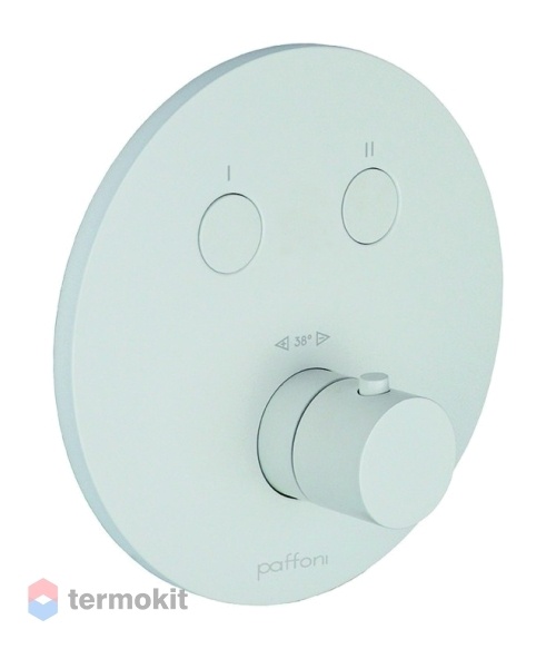 Встраиваемый смеситель для ванны и душа Paffoni Compact Box с термостатом белый матовый CPT018BO