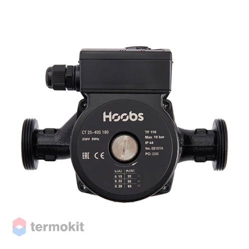 Hoobs Насос циркуляционный CT 25-80S 180мм 180Вт 1x230В 50Гц (с гайками, чугун)